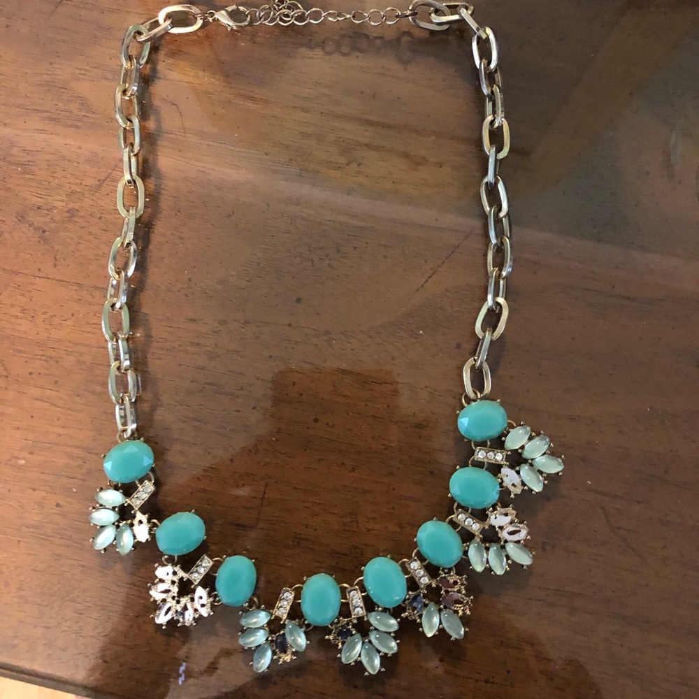 Turquoise and blue statement necklace